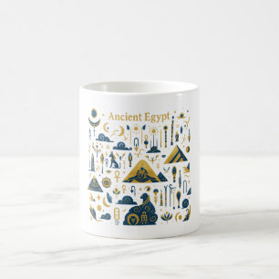 Mystical Mug with Pyramids, Gods & Golden Symbols