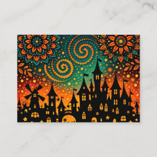 Mystical Night Castle Silhouette Business Card
