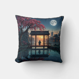 Mystical Night Forest Graphic T-Shirt Throw Pillow