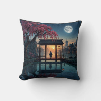 Mystical Night Forest Graphic T-Shirt Throw Pillow
