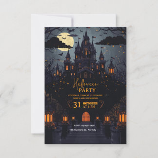 Mystical Night-Themed Halloween Party Invitation 