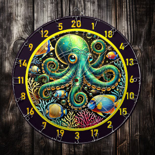 Mystical Ocean Octopus Dartboard