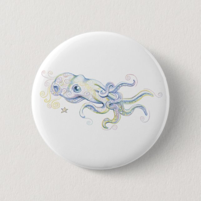 Mystical Octopus 2 Inch Round Button (Front)