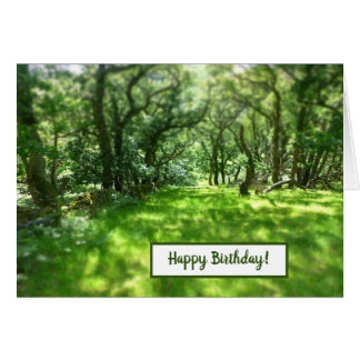 Mystical Old Oak Woodland - Happy Birthday Card
