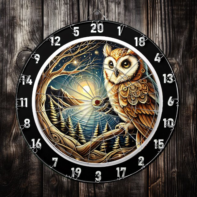 Mystical Owl Forest Art Dartboard (Creator Uploaded)