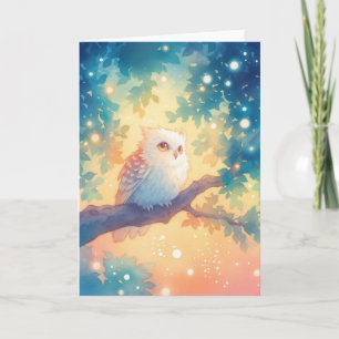 Mystical Owl in a Glow of Evening Light Card