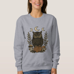 Mystical Owl Moon Phases Shirt – Gothic Witchy
