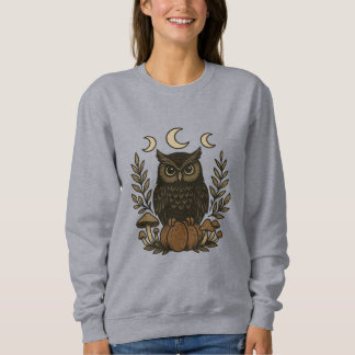 Mystical Owl Moon Phases Shirt – Gothic Witchy