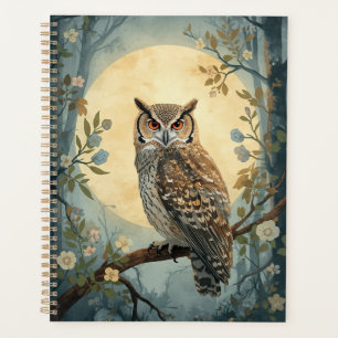 Mystical Owl Moonlight Forest Art   Woodland Owl  Planner