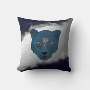 Mystical Panther with Geode Throw Pillow