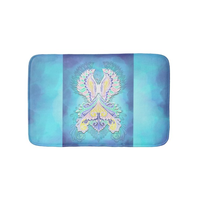 Mystical Pastel Butterfly | Ethereal Boho Fantasy  Bath Mat (Front)