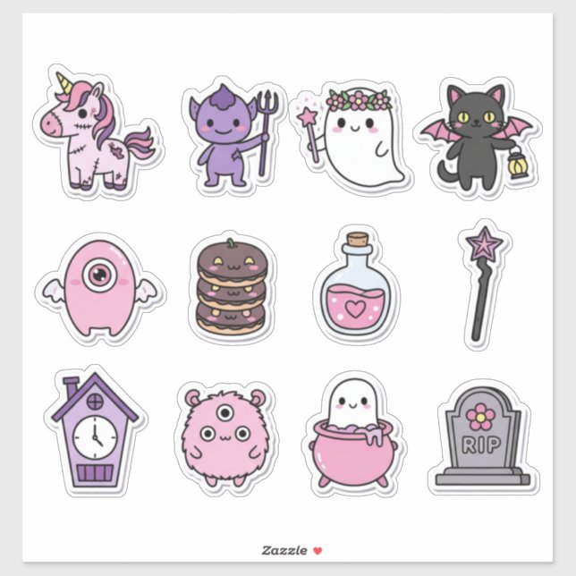 Mystical Pastel Haunts Sticker Pack (Sheet)