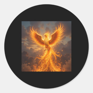 Mystical Pcute Ss Cute Ssnix Rising From Golden Fl Classic Round Sticker