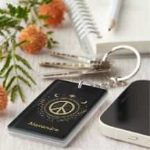 Mystical Peace Sign Custom Name