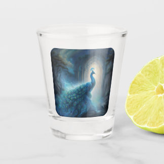Mystical Peacock Shot Glass