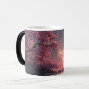 Mystical Pink Blossom Tree Night Sky Coffee Mug
