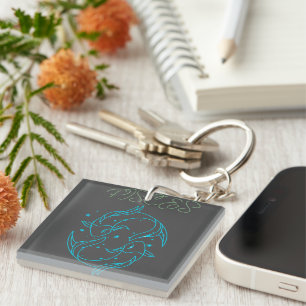 Mystical Pisces Zodiac Sign Design:Dreamy Soul Keychain