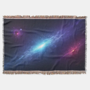 Mystical Purple And Blue Cosmic Energy Throw Blanket