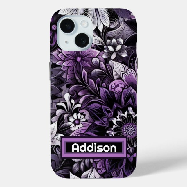 Mystical Purple Blooms Case-Mate iPhone Case (Back)