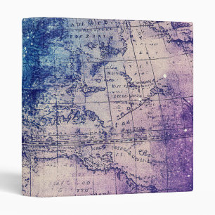 Mystical Purple Celestial World Map Binder