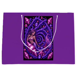 Mystical Purple Mermaid Fantasy Art Magical Ocea Large Gift Bag