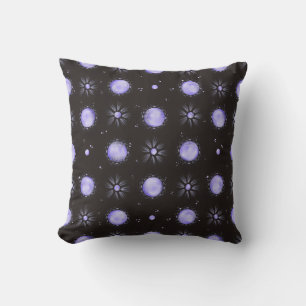 Mystical Purple Moon Galaxy Pattern Throw Pillow