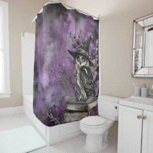 Mystical Purple Witchy Owl Art