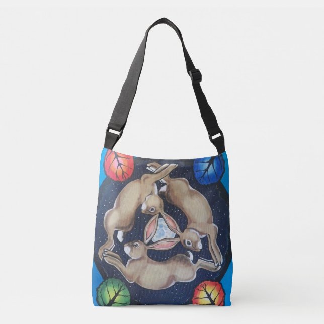Mystical Rabbit  Trio Moon Seasons Cross Body Bag (Front)