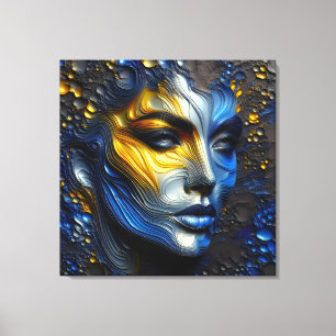 Mystical Radiance - An Embossed Female Face Canvas Print