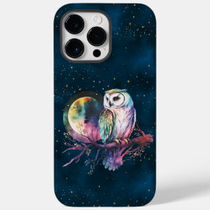 Mystical Rainbow Owl and Full Moon Celestial Case-Mate iPhone 14 Pro Max Case