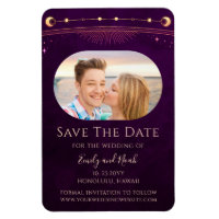 Mystical Rainbow Plum Sun Moon Star Save The Date