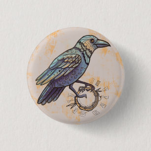 mystical raven 1 inch round button