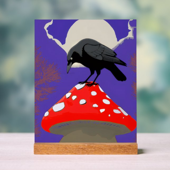 🔮 Mystical Raven Acrylic Sign (Neutre)