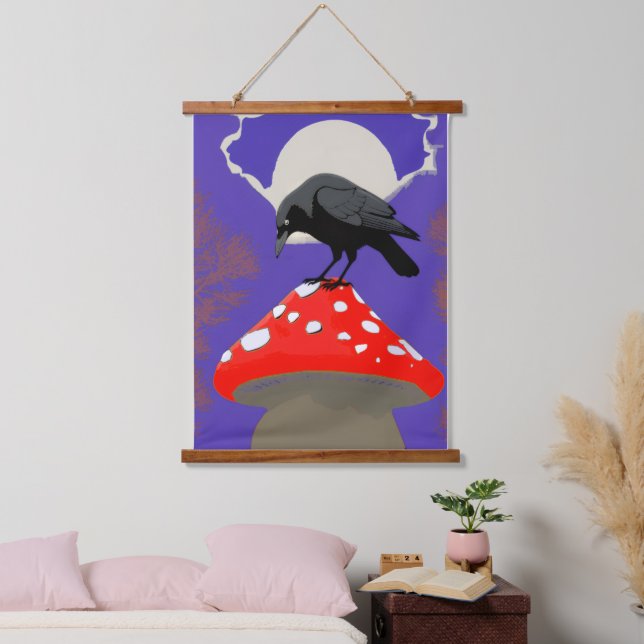 Mystical Raven Vertical Wall Tapestry (Bedroom)