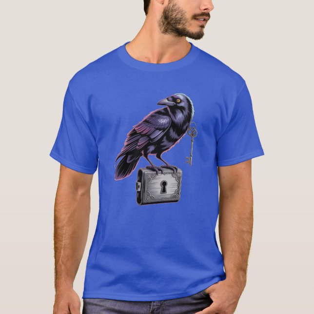 Mystical Raven with Key and Lock T-Shirt (Front)