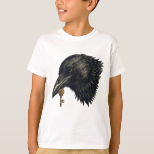 Mystical Raven with Key Illustration T-Shirt