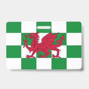 Mystical Red Celtic Dragon Flag of Wales Badge