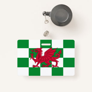 Mystical Red Celtic Dragon Flag of Wales Badge