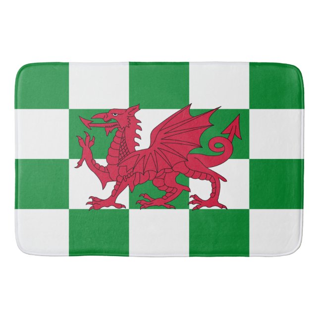 Mystical Red Celtic Dragon Flag of Wales Bath Mat (Front)