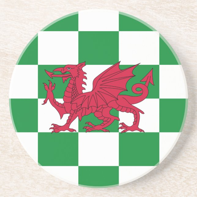 Mystical Red Celtic Dragon Flag of Wales Coaster (Front)