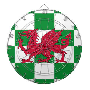 Mystical Red Celtic Dragon Flag of Wales Dartboard