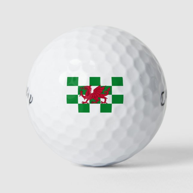 Mystical Red Celtic Dragon Flag of Wales Golf Balls (Front)