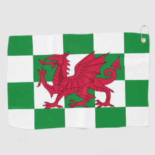 Mystical Red Celtic Dragon Flag of Wales Golf Towel