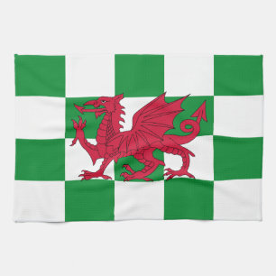 Mystical Red Celtic Dragon Flag of Wales Kitchen Towel