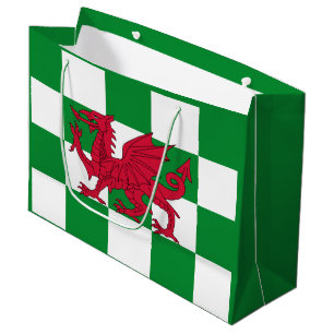 Mystical Red Celtic Dragon Flag of Wales Large Gift Bag