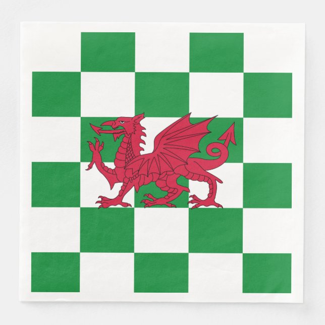 Mystical Red Celtic Dragon Flag of Wales Napkin (Front)