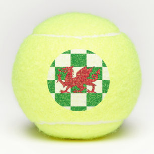 Mystical Red Celtic Dragon Flag of Wales Tennis Balls