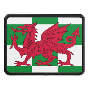 Mystical Red Celtic Dragon Flag of Wales Trailer Hitch Cover