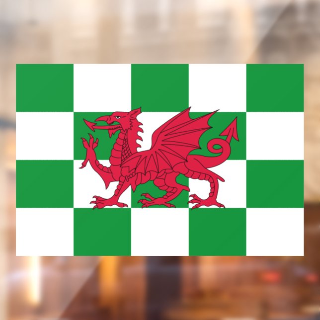 Mystical Red Celtic Dragon Flag of Wales Window Cling (Sheet 2)