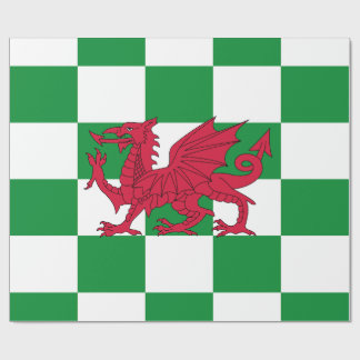 Mystical Red Celtic Dragon Flag of Wales Wrapping Paper